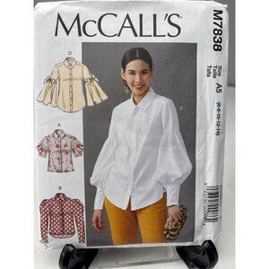 McCalls M7838 Sewing Pattern Womens Loose-Fitting Top Size 6-8-10-12-14 Uncut